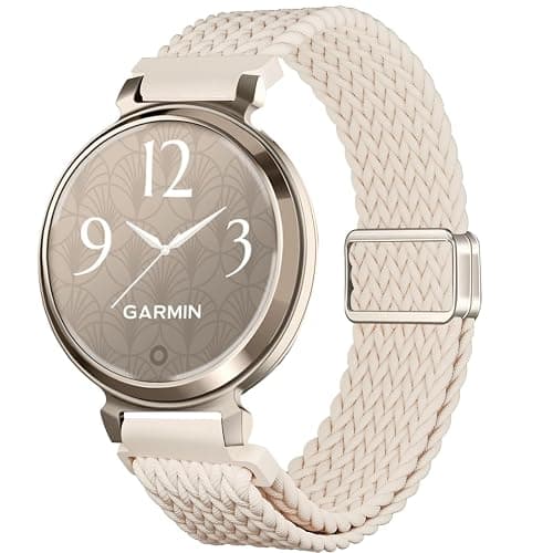 CUNUJIX Magnetic Braided Watch Bands Compatible with Garmin Lily 2/Lily 2 Classic/Active, Loop Stretchy Nylon Elastic Fabric Strap for Garmin Lily 2 Women - Image 1