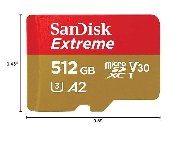 SanDisk 512GB Extreme microSDXC UHS-I Memory Card with Adapter - Up to 190MB/s, C10, U3, V30, 4K, 5K, A2, Micro SD Card - SDSQXAV-512G-GN6MA thumbnail 7