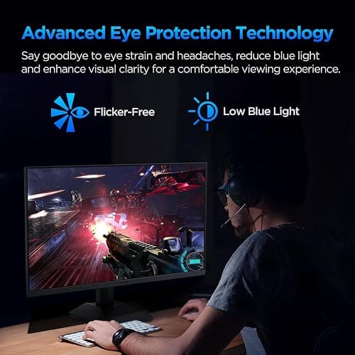 KOORUI GN02 27-inch 240Hz Gaming Monitor, 1ms FHD 1080p, G-SYNC and FreeSync Premium, HDMI 2.0/DP 1.4, Xbox PS5 Switch Ready, VESA, Tilt, Black thumbnail 6