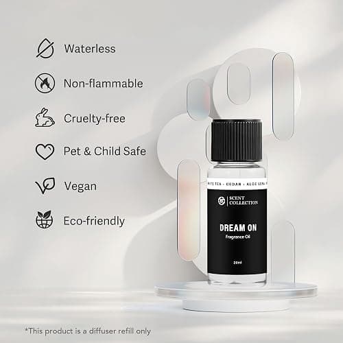 Luxury Hotel Scent Dream On Diffuser Oil, White Tea & Lily, 20ml | Fresh white tea, aloe vera, lily, and sandalwood notes for home, office, hotel, and DIY diffuser use. thumbnail 3