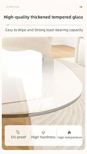Modern Glass Coffee Table for Living Room, Small mid Century Coffee Table, Stylish Coffee Tables Suitable for Bedroom Living Room Reception Office Tables (Walnut, Small) thumbnail 6