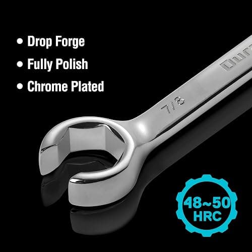 DURATECH Flare Nut Wrench Set, Standard & Metric, 10-Piece, 1/4" to 7/8'' & 9-21mm, CR-V Steel, Organizer Pouch Included thumbnail 5