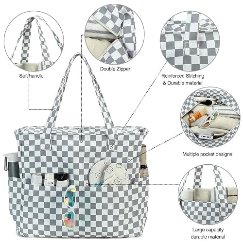 Bluboon Waterproof Beach Tote Pool Bags for Women Ladies Extra Large Carry On Bag With Wet Compartment for Weekender Travel thumbnail 2