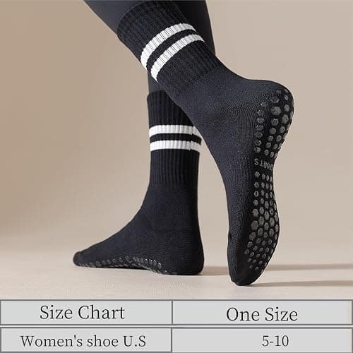 Luu Xianliang Yoga Socks with Non-Slip Grips for Women - 4 Pairs Pilates, Barre, Gym, Dance Workout Anti-Skid Socks thumbnail 3
