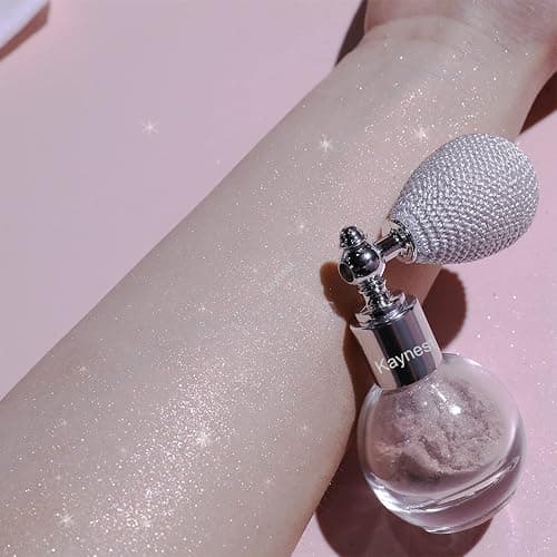 Champagne Highlighter Spray, Loose Shimmer Powder High Gloss Makeup Mist for Body, Face, Hair, Long Lasting Glitter Hairspray for Festive Party, Stage Shows, Nightclubs, Bar (2#) thumbnail 2