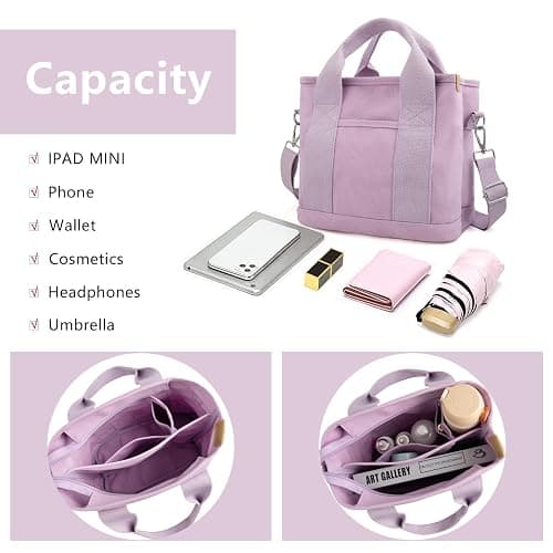 IwIeIaIrI Small Tote Bag with Zipper,Mini Tote Bag for Women,Crossbody Bag Shoulder Bag Friends Birthday Gifts thumbnail 3