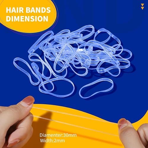 Teenitor Clear Elastic Hair Bands, 2000pcs Mini Hair Rubber Bands, Hair Ties, Soft Hair Elastics Ties, 2mm in Width and 30mm in Length thumbnail 3