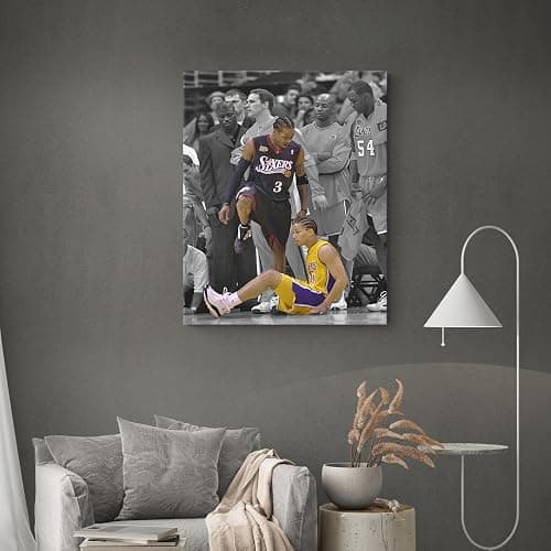 B.B.F MAKE Basketball Canvas Wall Art, Iverson and Tyronn Lue Poster Prints NBA Star Artwork Decoration Motivational Sports Wall Decor for Gym Office Home Dorm Bedroom Living Room, Framed 8x10inch thumbnail 3