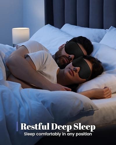 WAOAW Sleep Mask for Men Women: Blackout Eye Masks for Sleep - 3D Breathable Soft Comfortable Eye Mask for Travel - Adjustable Light Blocking Night Masks for Sleeping thumbnail 2