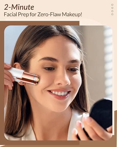 Facial Hair Removal for Women: Painless Rechargeable Face Shaver Electric Hair Remover Device for Peach Fuzz Upper Lip Chin (White) thumbnail 6