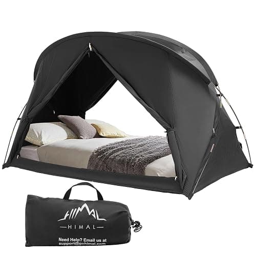 uniHimal Bed Tent Canopy Twin, Blackout Portable Sleep Tent Easy Setup, Breathable Mesh, Privacy Curtains for Adults, Ideal for Indoor - Image 1