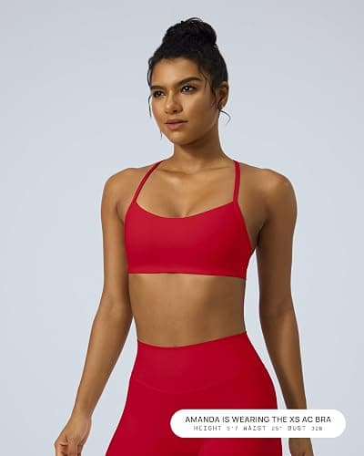 PAVOI ACTIVE Yoga Racerback Bras for Women - Buttery Soft Low Support Scoop Neck Y-Back Thin Strap Sports Bra - FlexFlow thumbnail 5