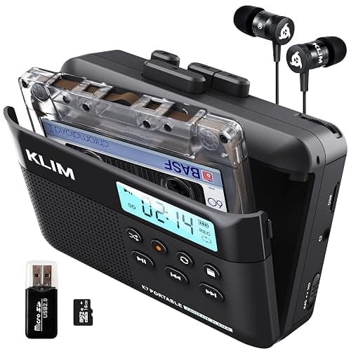KLIM K7 Cassette Tape Player + Cassette to MP3 Converter + Portable Cassette Player + Walkman Cassette Player + Built-in Microphone & Speaker + Rechargeable Battery + Earphones + 16GB SD Card - Image 1