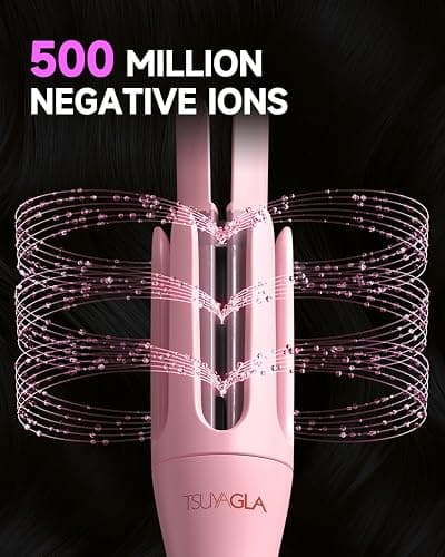 TSUYAGLA Automatic Curling Iron,1 1/4 Hair Curler with 3 Temperatures, 10S Fast Heating, 2-Way Rotation, 30 Min Auto Shut-Off, 500 Million Ionic, Anti-Scald-Tangle for Hair Styling - Pink thumbnail 6