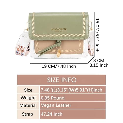 Huwzder Guitar Strap Color-Block Crossbody Bags for Women Cute Designer Handbags Trendy Cross Body Purse Leather Shoulder Bag thumbnail 6