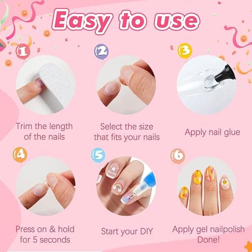 Misssix Extra Short Almond Kid Nail Tips, 360Pcs Soft Gel Nail Tips, Children Clear Press On Nails for Kids, Full Cover Fake Nail For Girls Home DIY Salon 12 Size thumbnail 5