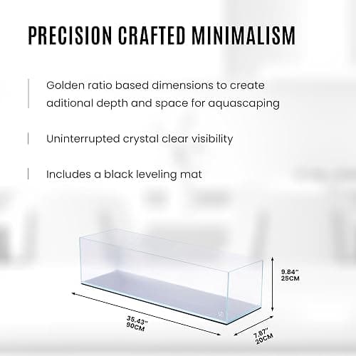 UNS Ultra Clear Rimless Tank - 11.8GAL | 45L - 35.43x7.87x9.84 | 90x20x25 CM, 6mm Glass Thickness, Leveling Mat Included - Low Iron, High Clarity Fish Tank w/ 45° Mitered Edge - [90B] thumbnail 4
