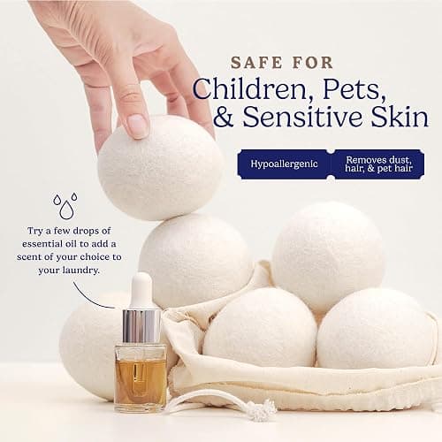 Handy Laundry Wool Dryer Balls - Natural Fabric Softener, Reusable, Reduces Clothing Wrinkles and Saves Drying Time, Better Alternative to Plastic Balls and Liquid Softener (Pack of 4) thumbnail 7