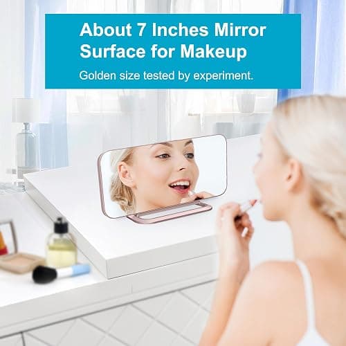Slim LED Digital Alarm Clock, Mirror Surface for Makeup, with Diming, Large Display, Easy Setting, USB Ports, Modern Decor for Bedroom, Desk, Christmas, Birthday Idea Gift for Women, Sister, Mom, Pink thumbnail 3