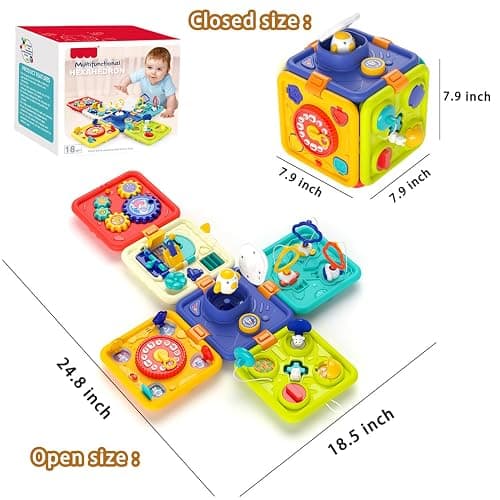 WIIBAAHO Montessori Toys for 1 Year Old Boy and Girl, Busy Board Educational Sensory Toddler Toys, 1 Year Old Boy Gifts thumbnail 2