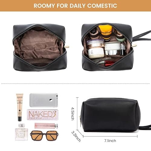 LOVEVOOK Laptop Bag for Women 15.6 inch Lightweight PU Laptop Tote Bag, Large Capacity Computer bag with Clutch Purse for Business, Work, Office, Travel, School,Casual(Black & Leather) thumbnail 9