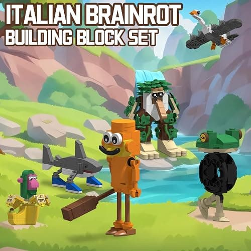 Myth Qholve Italian Brain Rot Unique Cartoon Characters Building Blocks 6 in 1 Educational & Entertaining Gift Idea for Kids Teens & Adults thumbnail 3