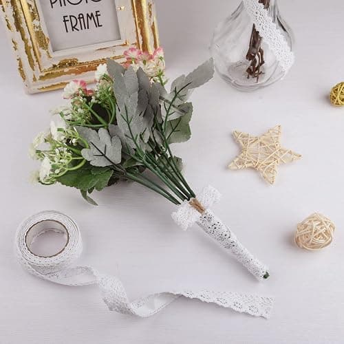 ASTARON Cinta Vintage Decorativa Autoadhesiva de Borde de Encaje para Manualidades y Decoración de Bodas - Caja de Regalo para Álbumes (Estilo A - Blanco) thumbnail 4