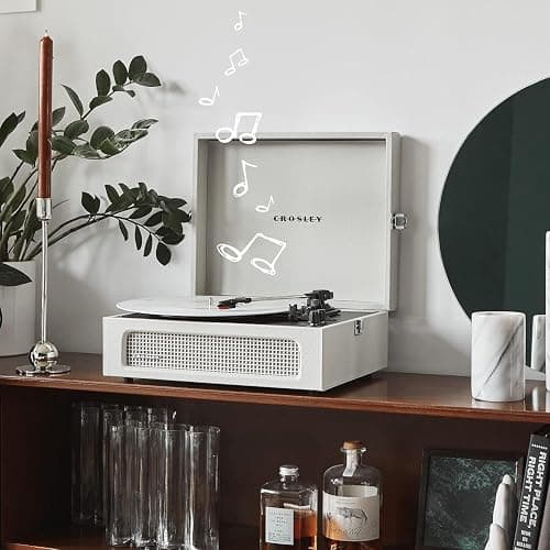 Crosley Voyager Portable Turntable - Bluetooth Record Player, 3-Speed Suitcase Vinyl Player, Home Turntables for Vinyl Records, Built in Stereo Speakers & Bluetooth Receiver, AUX Input, Dune thumbnail 9