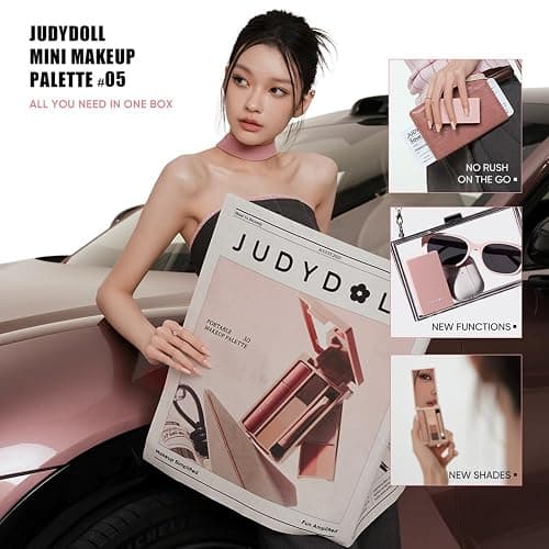 JUDYDOLL Portable Makeup Palette - All-in-One Face Makeup Kit, Contour & Highlighter for Warm & Cool Skin Tones, Travel-Friendly Cosmetic Palette (05 Sleepless Box (with Liquid Lipstick)) thumbnail 7