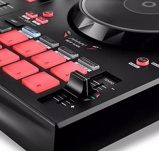 Hercules DJControl Inpulse 300 MK2 2-Channel DJ Controller Bundle with Case, TRS-to-RCA Breakout Cable, and Austin Bazaar Polishing Cloth thumbnail 4