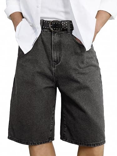 Comdecevis Men's Baggy Jean Shorts Loose Fit Streetwear Jorts | 75% Cotton, 25% Polyester, Vintage Wash Denim, Breathable and Comfortble, Daily Casual and Outdoor thumbnail 4