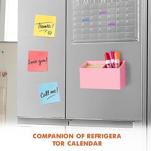 BEYGORM Magnetic Dry Erase Marker Holder for Whiteboard,Non-slip Acrylic Magnet Pen Holder for Fridge Refrigerator,Locker Organizer for Work,Locker Accessories,Pencil Cup for Desk(Pink) thumbnail 4