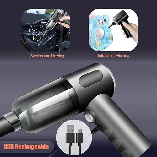 YUNYILAN Wireless Handheld Car Vacuum Cleaner High Power Rechargeable Household Mini Vacuum, Vacuum for Desk, Home and Office Dust Cleaning, Protable Vacuum Cleaner for Car thumbnail 6