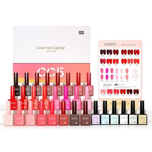 CANNI 30Pcs 9ML Hema-free Gel Nail Polish Set,Dark Red Hot Pink Purple Brown Burgundy Red Jelly Gel Polish Kit Soak Off LED Nail Polish Set Nail Art Starter Manicure Salon DIY at Home - Image 1