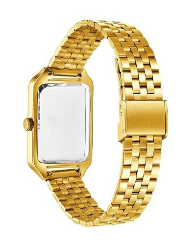 CIVO Montre Femme Vintage Rectangulaire Analogique Montre Bracelet Acier Inoxydable - Cadeau pour Femme Personnalisé Tendance thumbnail 7