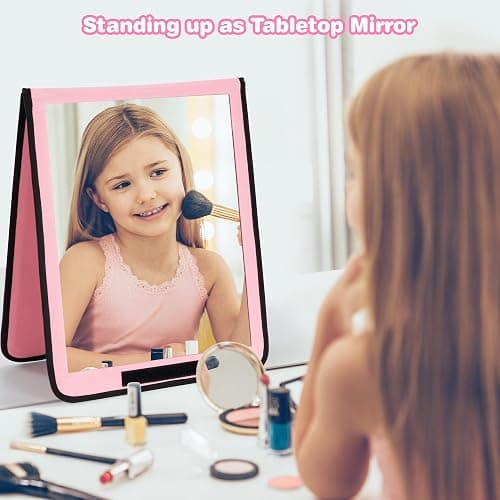 LPHUMEX Portable Pink Mirror Full Length for Dance, 33x13 Inch Hanging Mirror for Dance Bag, Lightweight Folding Travel Mirror Dance Competition Must Haves thumbnail 4