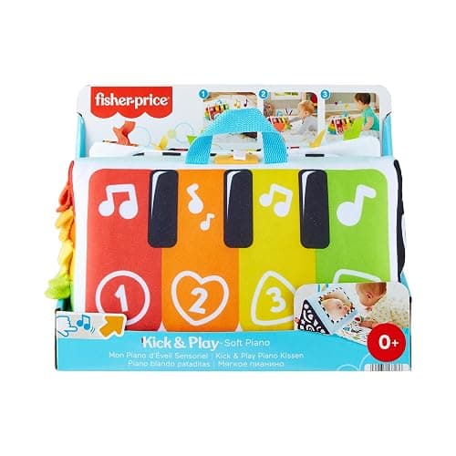 FISHER-PRICE Kick & Play Soft Piano - Weiches und tragbares Pianospielzeug, mitwachsendes Design, bunte Tasten, für Babys ab der Geburt, HND54 thumbnail 9