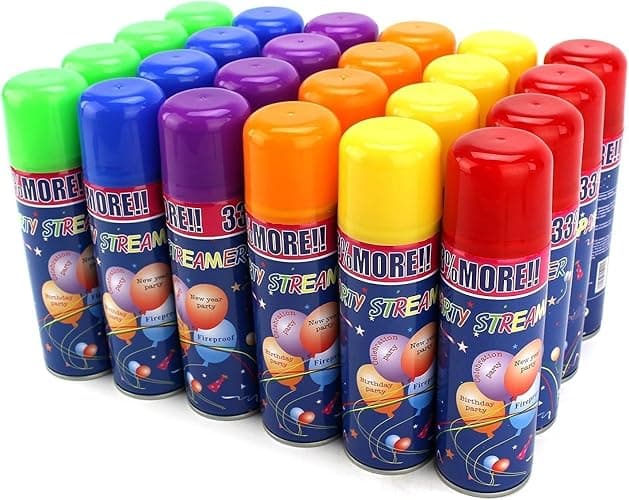 12 Pack Party String Spray (3 oz Each) – Streamer Spray in a Can, Full Color Set with 2 of Each Color, Party Supplies for Kids’ Parties, Birthdays, and Celebrations thumbnail 2