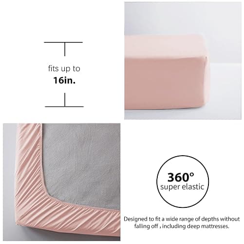 Anluoer Full Comforter Set 7 Piece, Pink Bed in a Bag with Shams, All Season Ruffle Shabby Chic Bedding Sets with 1 Comforter, 2 Pillow Shams, 2 Pillowcases, 1 Flat Sheet thumbnail 7