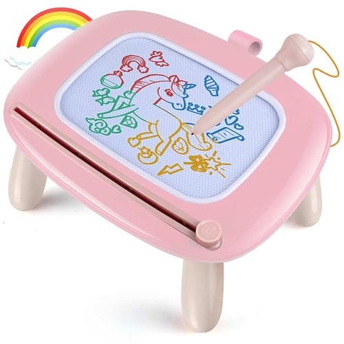 Smasiagon Toddler Toys Age 1-2, Magnetic Drawing Board, Early Learning Doodle Board Writing Painting Sketch Pad, Birthday Christmas Day Gifts for 1 2 3 Year Old (Pink) - Image 1
