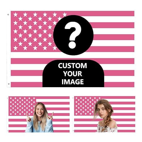 Custom Flag, Customizable flag, Customized Flags with Logo/Photo/Face/Text, Single/Double Sided Vivid Colors Personalized Flag Funny Poster Banner for Bedroom Concerts Outdoor Garden Decor - Image 1