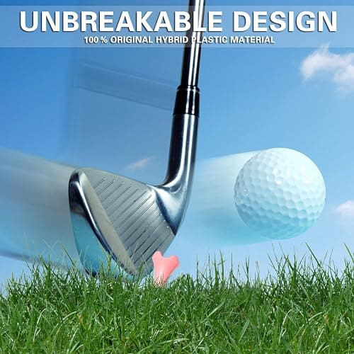 EWILLING Stable & Durable Plastic Golf Tees 60Pcs Size 2-3/4 Inch or 3-1/4 Inch Packaged in Plastic Jar with Lid Available Pink White Blue Color thumbnail 4