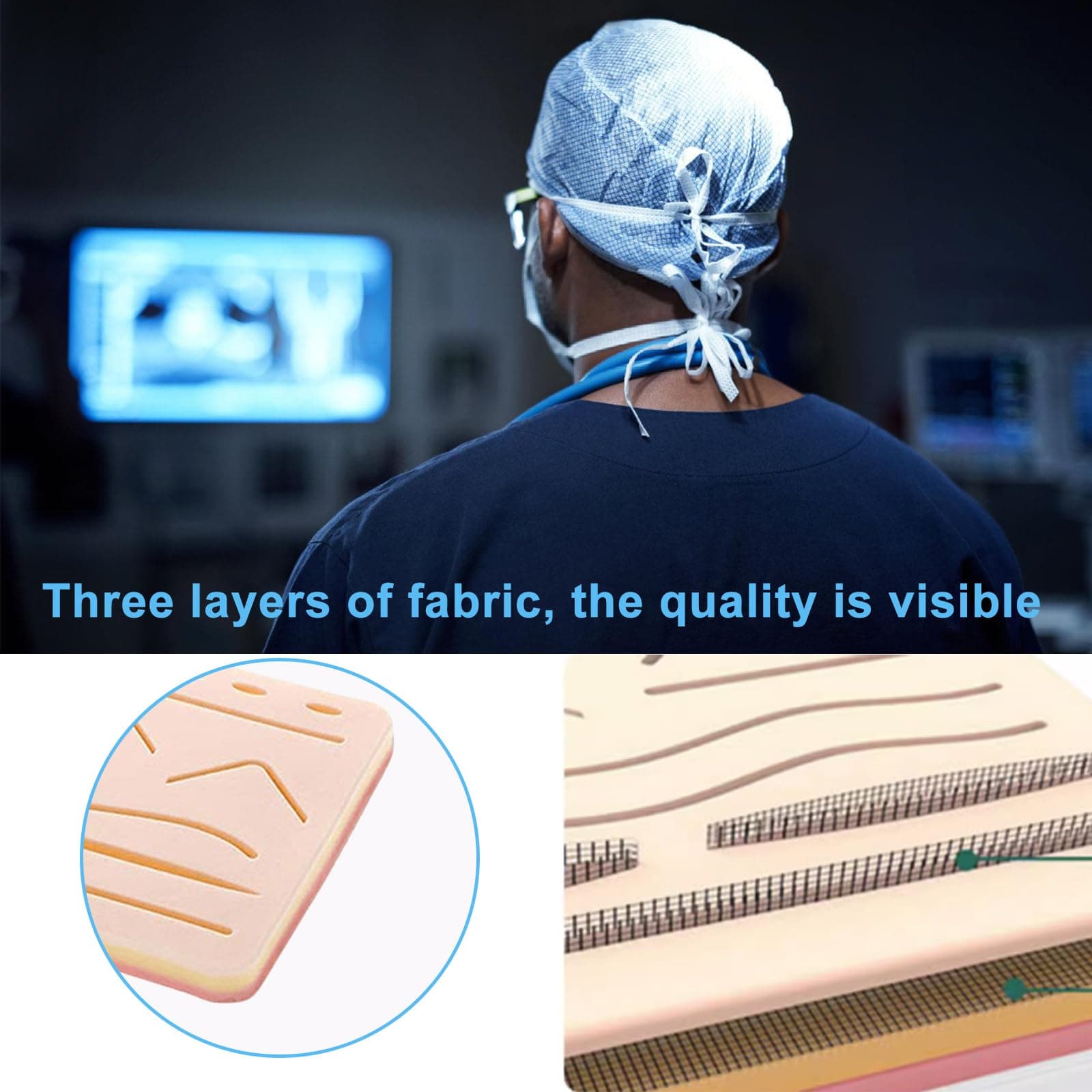 Surgical Sewing Set: Suture Practice Kit, Suture Material for Surgery, Exercise Kit for Wound Suturing, Silicone Sewing Pads with Tool Set, Exercise Kit for Wound Sutures, Exercise Set for thumbnail 5
