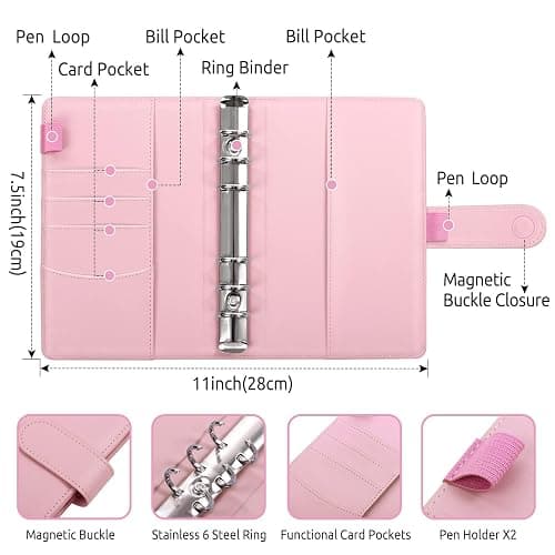 SKYDUE Budget Binder, Money Saving Binder with Zipper Envelopes, Cash Envelopes and Expense Budget Sheets for Budgeting thumbnail 4