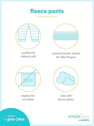 Simple Joys by Carter's unisex-baby 4-pack Fleece Pants thumbnail 3