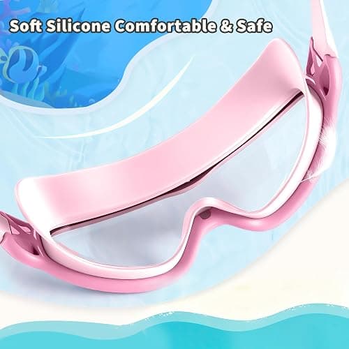 YLKJSWIM Swim Goggles for Kids 3-15 with Earplugs Large Frame Anti-Fog/UV Swimming Goggles for Boys Girls Toddler 2PCS thumbnail 5