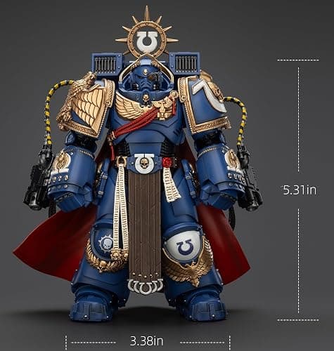 JoyToy Warhammer 40K Ultramarines Marneus Calgar, Chapter Master with MKX Gravis Armour and Gauntlets of Ultramar 1:18 Scale Action Figure Mecha Joy Toy Collection Model 5.3in thumbnail 3