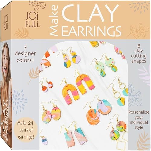 JOiFULi 132 Pc- Complete DIY Friendship Craft Set for Teens, Ages 12+ Aesthetic Polymer Clay Earring Jewelry Craft Making Set - Image 1