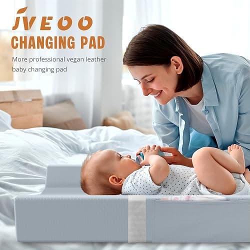 JVEOO Vegan Leather Baby Changing Pad, Waterproof & Wipeable Soft Diaper Changing Mat 32" x 16.6" Comfortable Infant Changing Station for Dresser & Table thumbnail 6