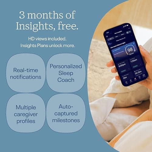 Nanit Smart Baby Video Monitor - Camera & Floor Stand - 1080p Wi-Fi Camera | Pro edition, 2-way audio, sound/motion/cry notifications, night vision, see your baby from anywhere, video camera thumbnail 5